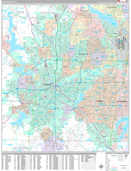 Fort Worth, TX Zip Code Map